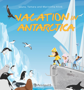 Capa em inglês do livro Férias na Antártica